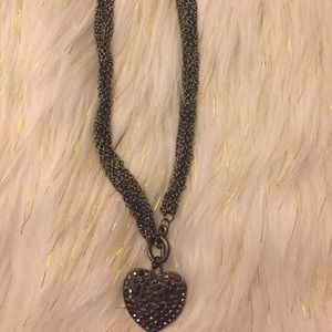 Dark Chained Heart Necklace
